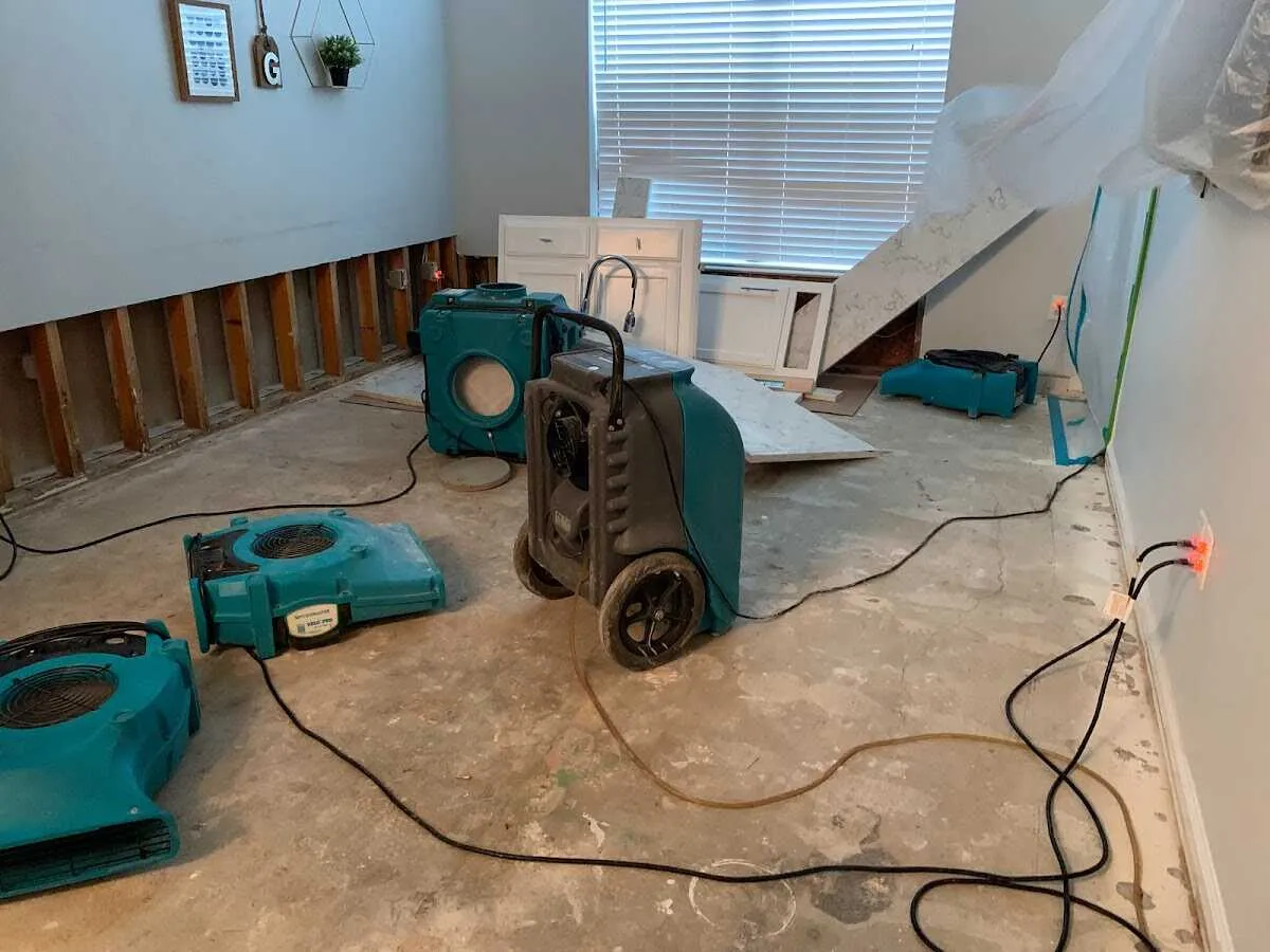 Dehumidifier in flood-cut room for Water Extraction & Removal in Peterborough